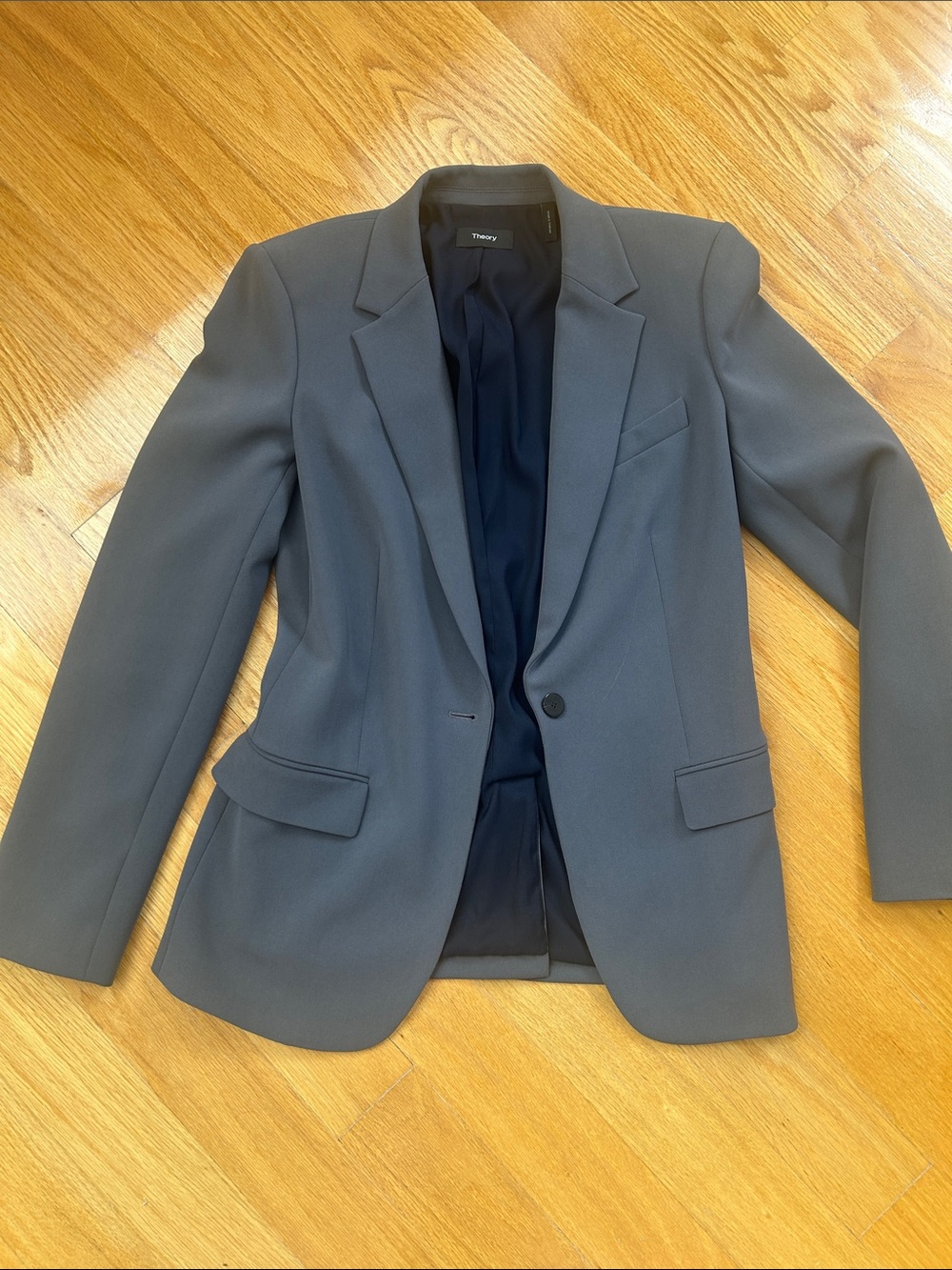 Theory Blue-Gray Single-Button Women's Blazer